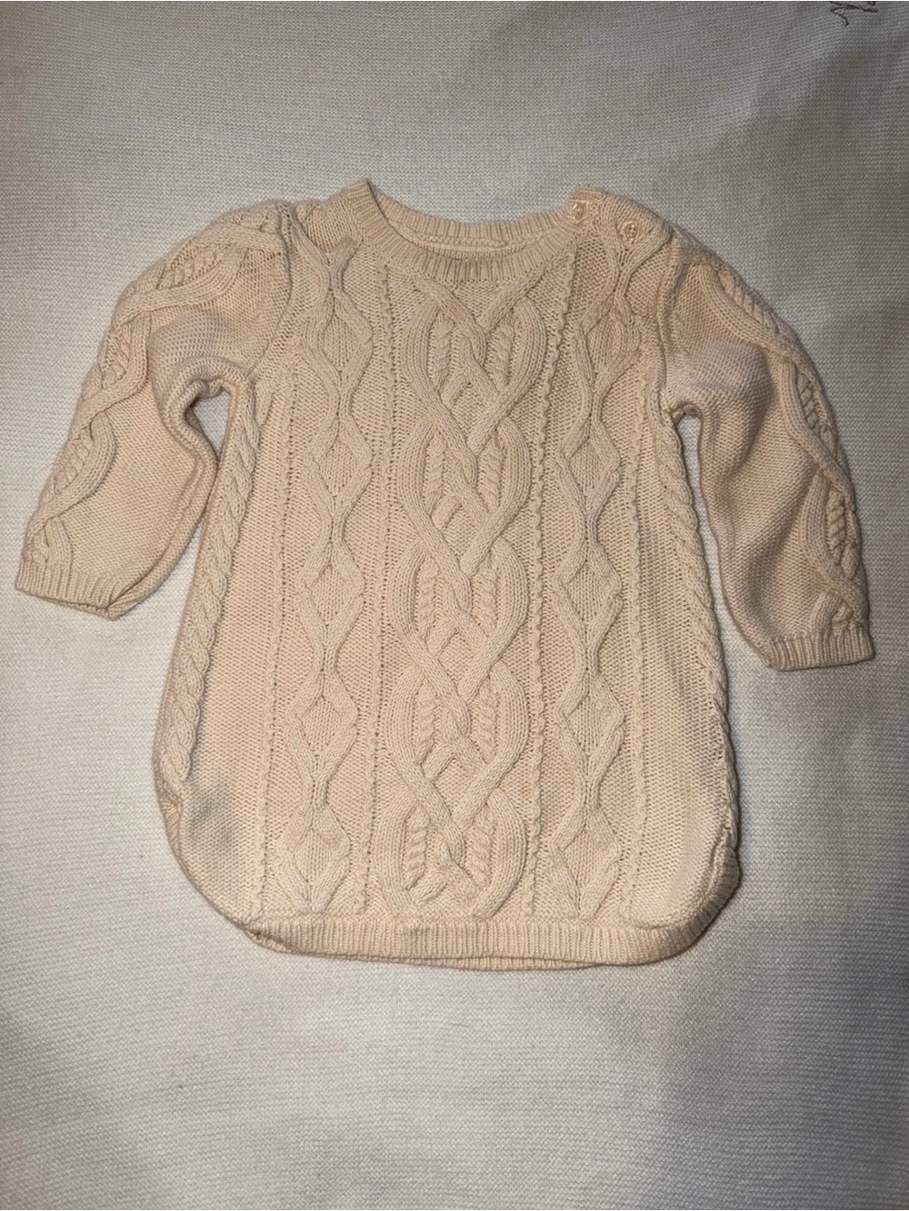 GAP Cream Cable Knit Crewneck Dress